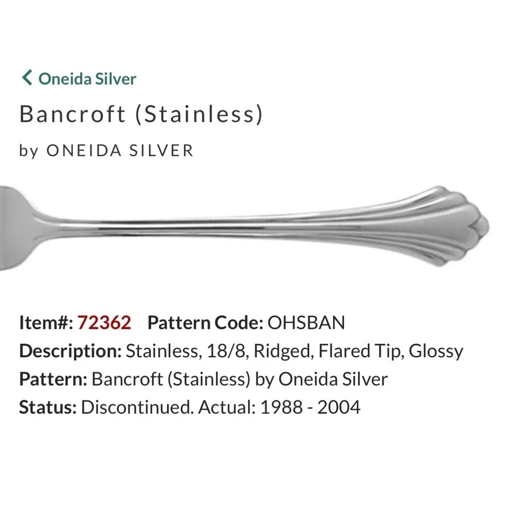 Oneida Bancroft Stainless Steel Flatware Set 39pc Service for 8 USA Art Deco EUC